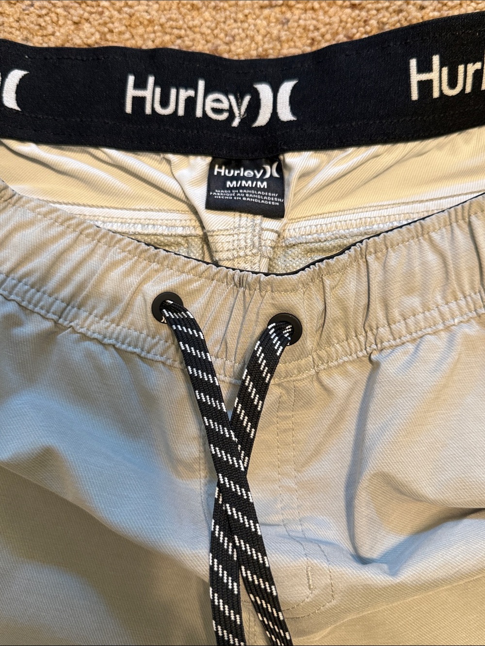 Hurley Light Khaki Elastic Waist Joggers with Drawstring - Picture 4 of 7